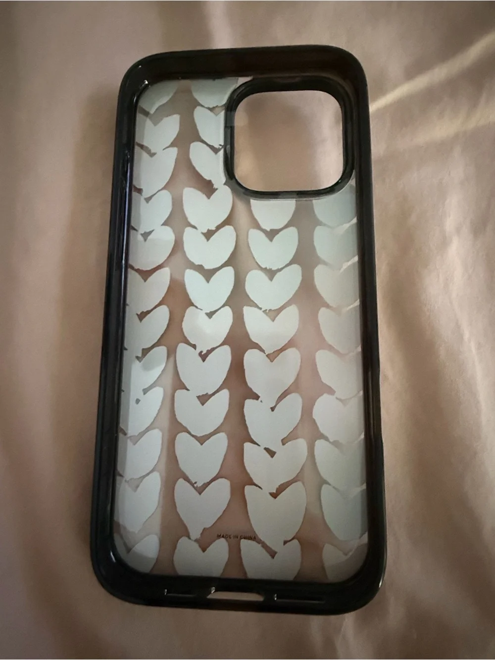 Casetify Multicolor Heart Stripe Clear Case with Rainbow Hearts